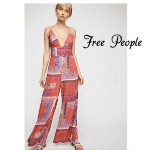Free people margarita patchwork jumpsuit